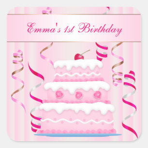 Autocollant d'anniversaire pour gâteaux et cascade