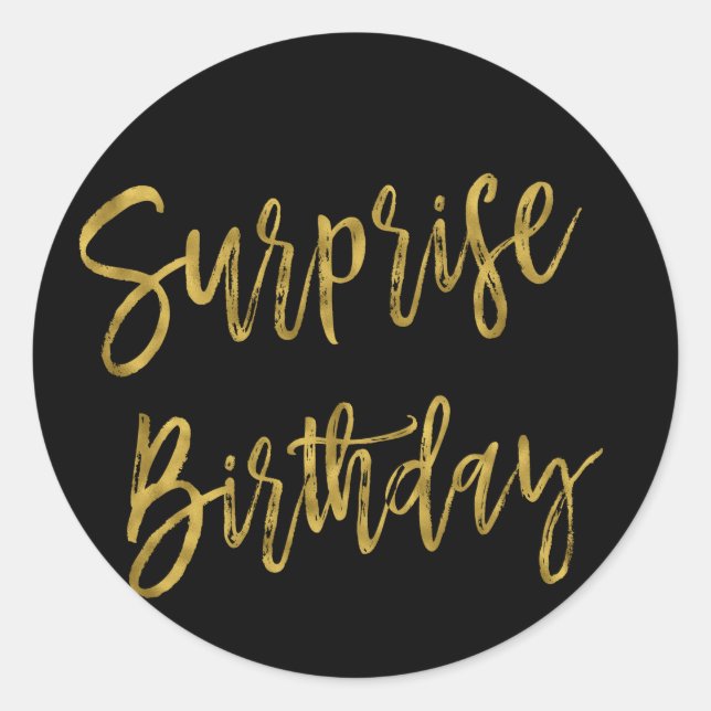 Autocollant d'anniversaire surprise Gold Foil (Devant)