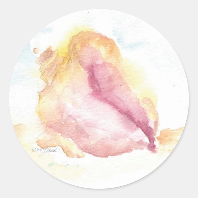 Autocollant d'aquarelle Cayman Conch (Devant)