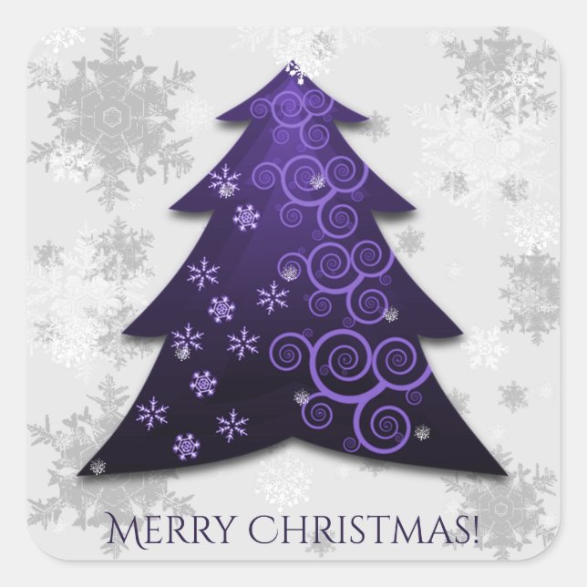 Autocollant d'arbre de Noël Festif Violet (Devant)