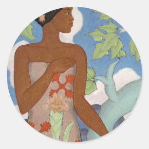 Autocollant d'Arman Manookian "de femme hawaïenne