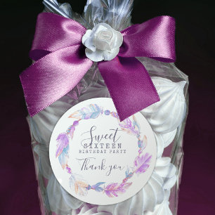 Autocollant d'art d'aquarelle de sweet sixteen