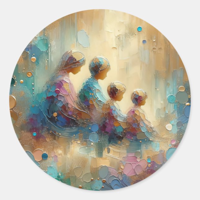 Autocollant d'art de convivialité familiale (Devant)