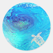 Autocollant d'art de flux de tortue de mer