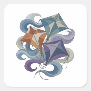 Autocollant d'art en gris vif VOL DE CERF-VOLANT