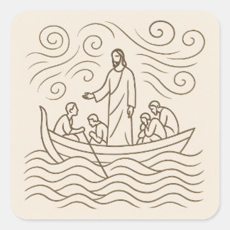 Autocollant d'art en ligne Jésus calme la tempête