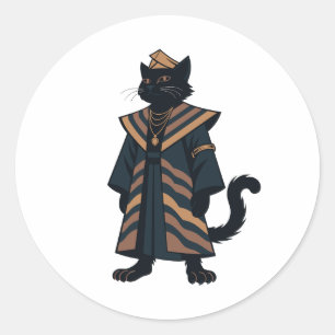 Autocollant d'art populaire Pharaoh Black Cat