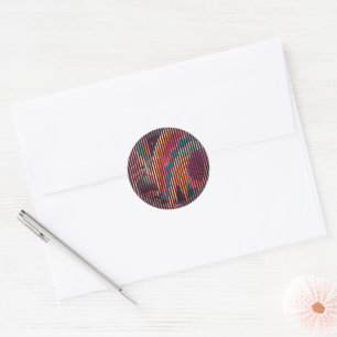 Autocollant d'art rayé vif personnalisable