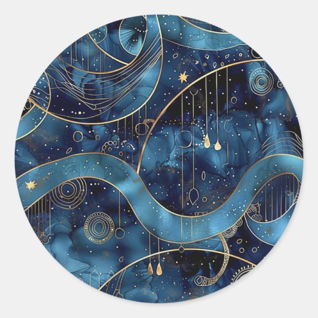 Autocollant d'astrologie marine et Gold Custom (Devant)