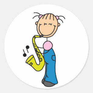 Autocollant d'autocollants de joueur de saxophone