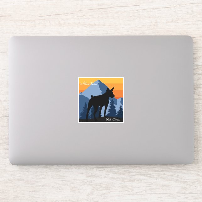 Autocollant d'aventure Rat terrier (Ordinateur)