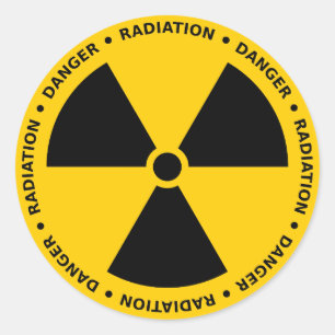 Autocollant d'avertissement de rayonnement jaune