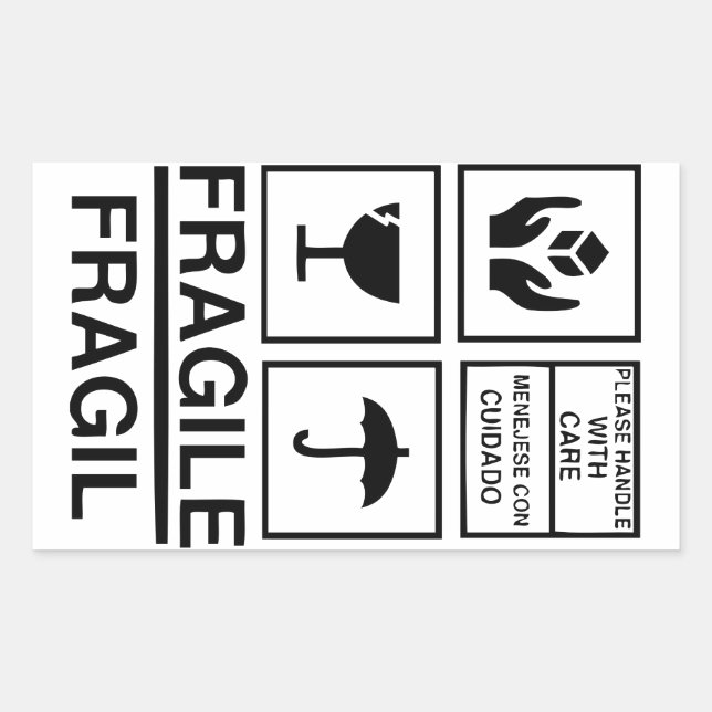 Autocollant d'avertissement fragile (Devant)