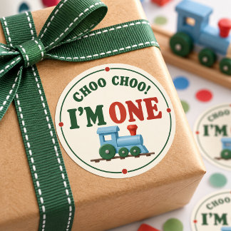 Autocollant de 1er anniversaire Choo Choo I'm One