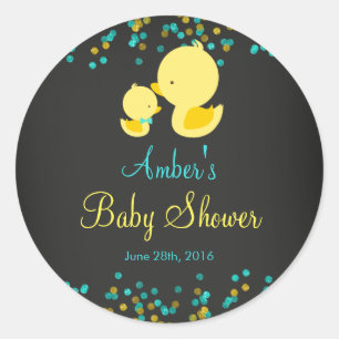 Autocollant de Baby Shower Canard en Caoutchouc Ta