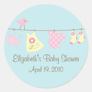 Autocollant de baby shower de bébé de cordes à