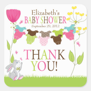 Autocollant de baby shower de fille de bébé de
