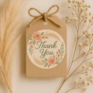 Autocollant de Baby shower de Merci Floral Boho - 