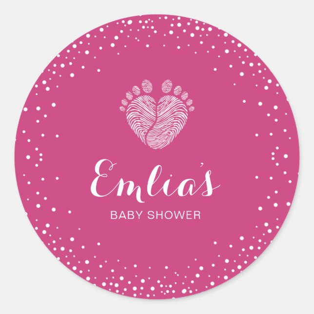 Autocollant de baby shower de pas (Devant)