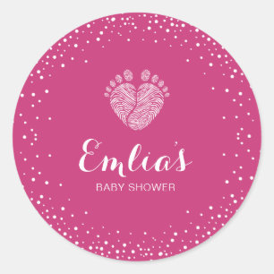 Autocollant de baby shower de pas