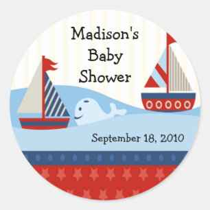 Autocollant de baby shower de voilier