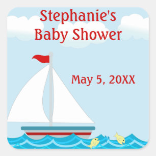 Autocollant de baby shower de voilier