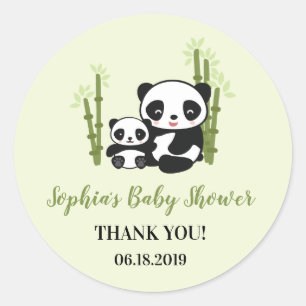 Autocollant de baby shower d'ours panda de maman