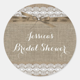 Autocollant de Baby Shower en dentelle et toile de