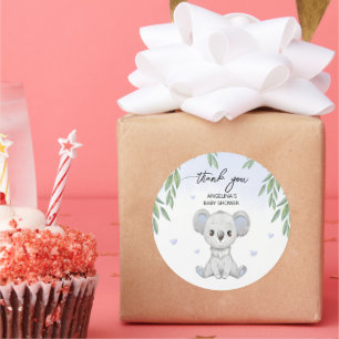 autocollant de baby shower "Merci".