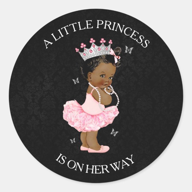 Autocollant de Baby shower pour fille de princesse (Devant)