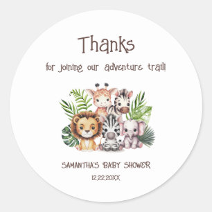 Autocollant de Baby Shower Safari Adventure Trail