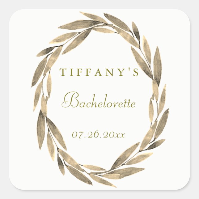 Autocollant de Bachelorette à feuille dorée modern (Devant)