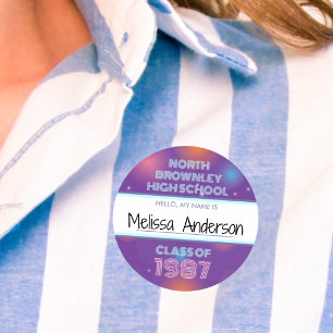 Autocollant de badge de nom de réunion de classe d