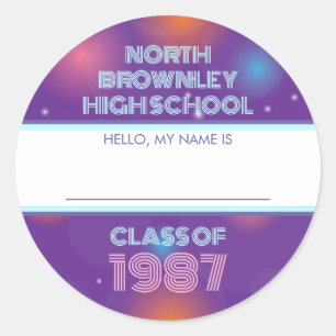 Autocollant de badge de réunion de classe de disco