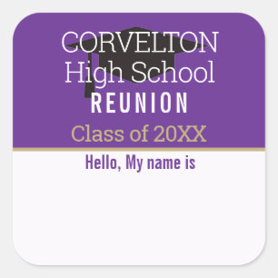 Autocollant de badge de réunion de classe mat pers