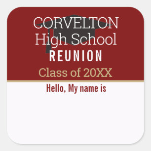 Autocollant de badge de réunion de classe mat pers