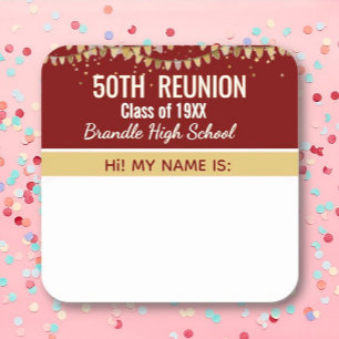 Autocollant de badge de réunion personnalisé 50e a