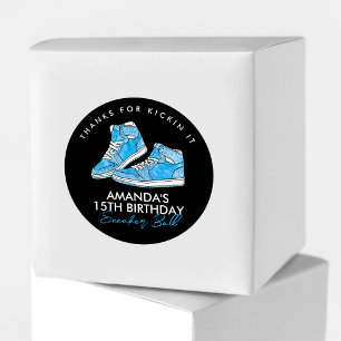 Autocollant de balle de baskets bleus