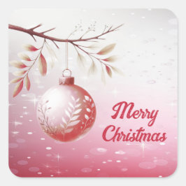 Autocollant de balle de Noël rose