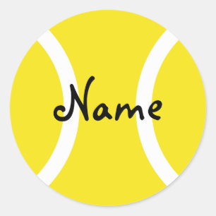 Autocollant de balle de tennis rond avec texte per