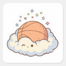 Autocollant de basket-ball Kawaii mignon sur un nu