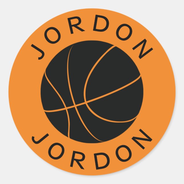 Autocollant de basket-ball personnalisé avec nom e (Devant)