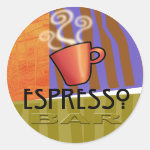 Autocollant de beaux-arts de barre de café expres