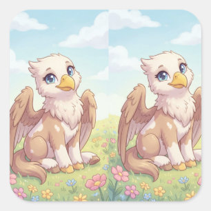 Autocollant de bébé griffon mignon Fantaisie fan