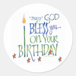 Autocollant de bénédictions d'anniversaire