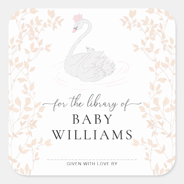 Autocollant de bibliothèque Princesse des cygnes (Devant)