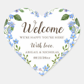 Autocollant de bienvenue pour mariage aux fleurs s