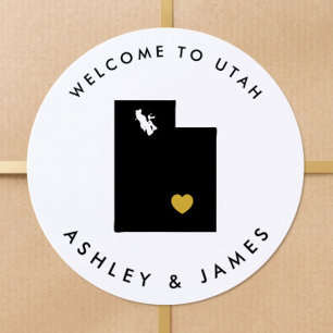 Autocollant de bienvenue pour mariage dans l'Utah,