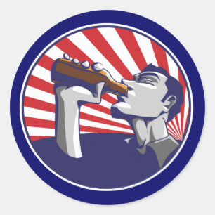 Autocollant de bière aux couleurs patriotiques