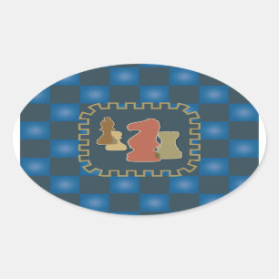 Autocollant de bleu de pièces d'échecs